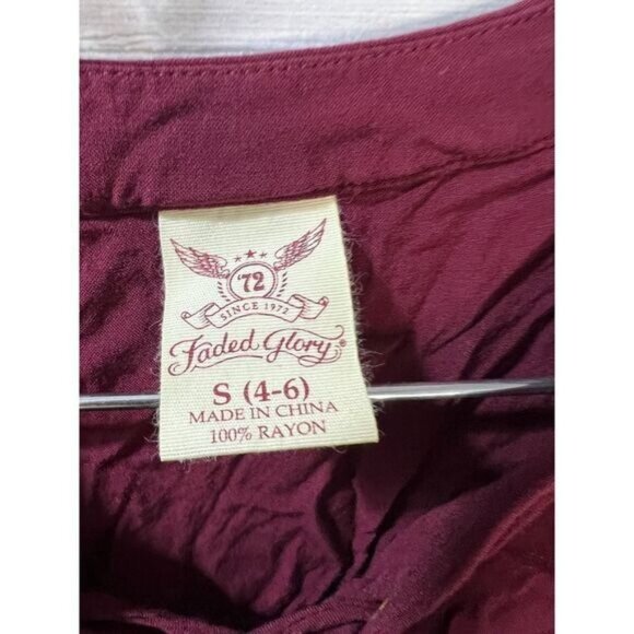 Faded Glory 3/4 Sleeve Peasant Top with Front Tassels Small - Picture 5 of 5